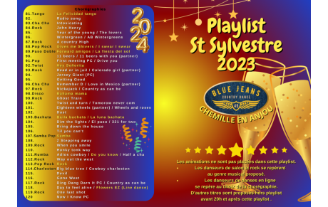 LA VOICI LA PLAYLIST DE LA ST SYLVESTRE !